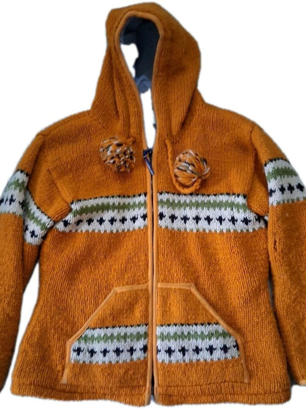 Lost Horizons Sweater Hoodie Men  Wool Fleece Lined Zip Nepal M Canadian company